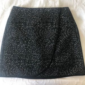 NWT LOFT Black metallic mini skirt